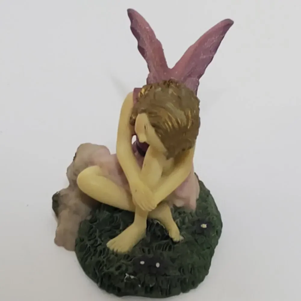 Dezine #5816 Pondering Fairy purple ceramic wings in Great used condition